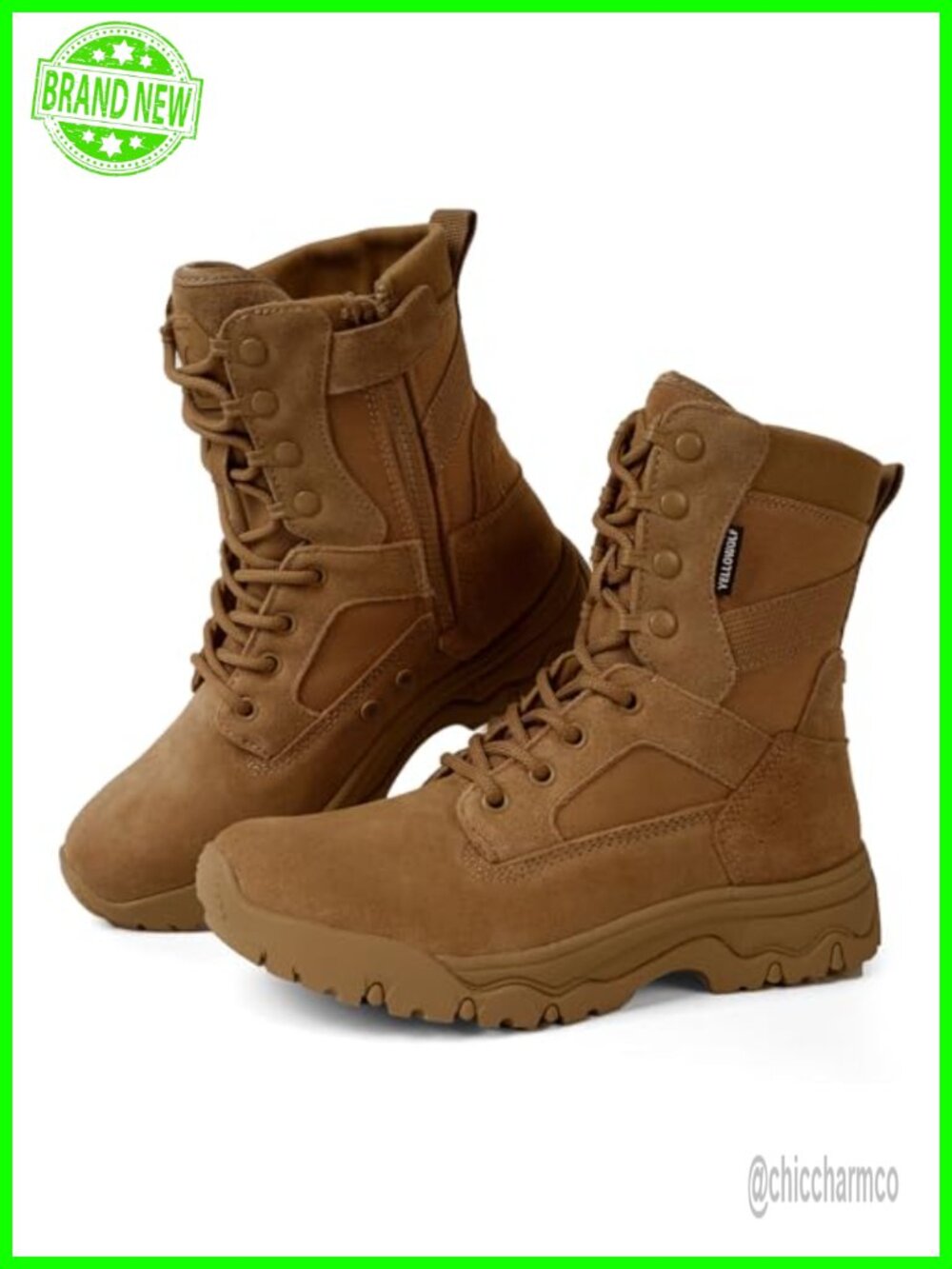Women's Tactical Combat Motorcycle Boots 8-Inch Side Zip